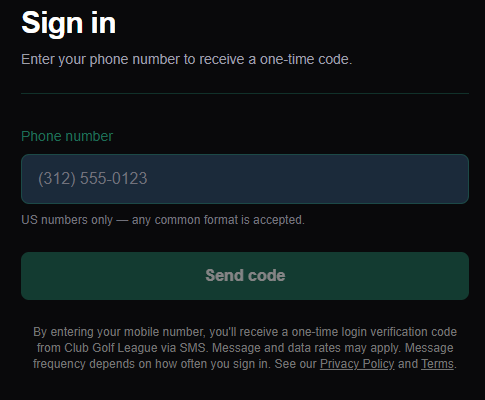 Screenshot placeholder: the phone login screen where an employee enters the six-digit code texted to their mobile number.